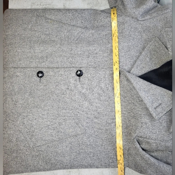 Vintage Botany 500 Gray Fleece Lined Wool Trench Coat Button Up Overcoat Pockets - Picture 15 of 16